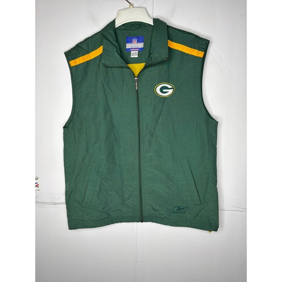 Reebok Other - VtG Green Bay Packers NFL On Field‎ Full Zip Vest Mens Medium Green Yellow